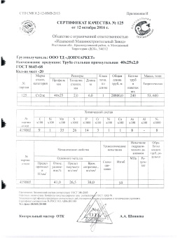 Сертификат 40х25х2